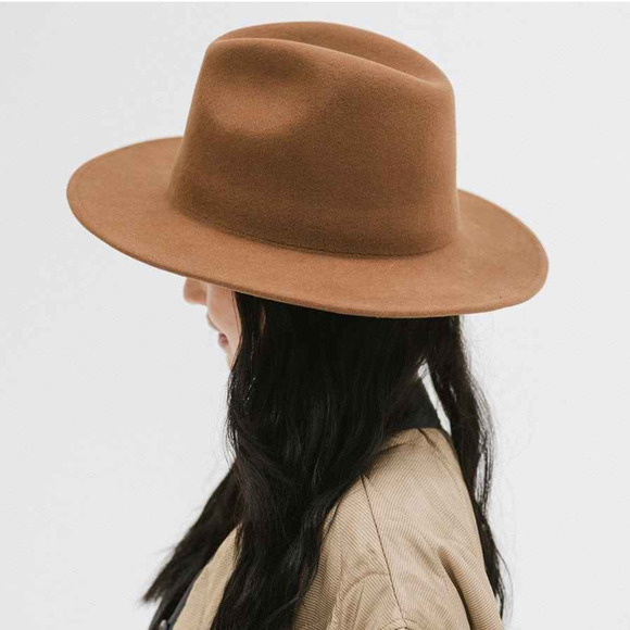 GIGI PIP Wes Tall Fedora Hat Brown